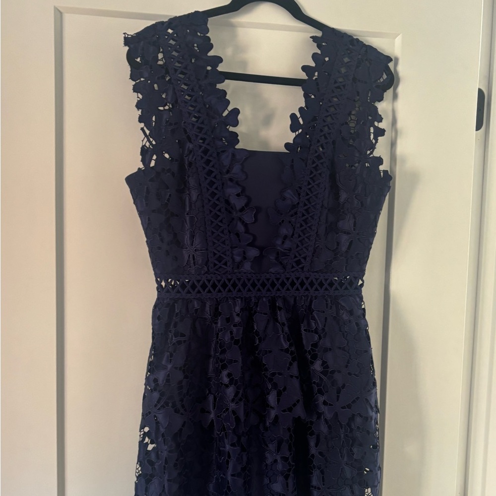 Self-Portrait Navy Lace Dress